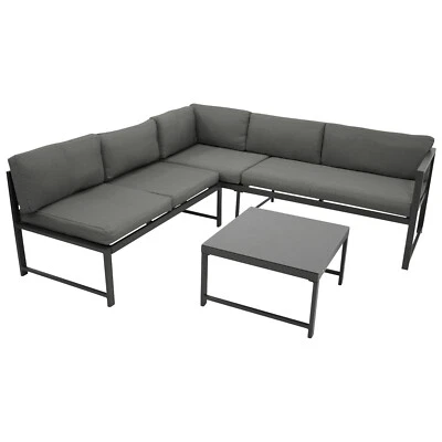 Loungeset Lounge Ecklounge MONTANA mit Liegefunktion, Aluminium wetterfest grau - Bild 1 von 4