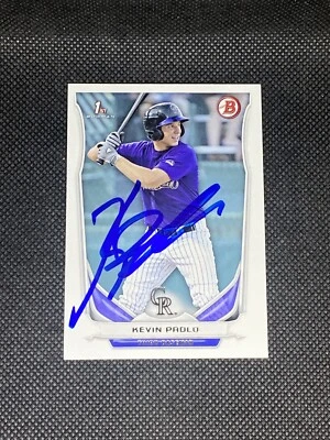 Kevin Padlo Colorado Rockies 2014 Bowman 1st Signed Auto Card #DP123 ~ COA - Image 1 of 3