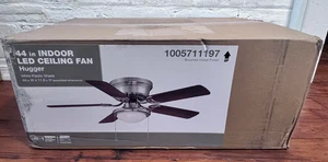 Hugger 44 in. LED Indoor Brushed Nickel Ceiling Fan with Light Kit - Picture 1 of 10