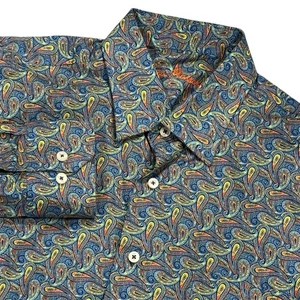 Alan Flusser Button Up Shirt Mens Large Colorful Paisley Floral Long Sleeve - Picture 1 of 9