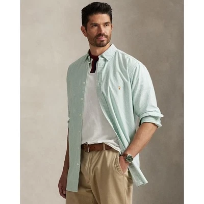 Ralph Lauren Mens Green Multicolor Striped Oxford Button-Down Shirt Size 2XL - Image 1 of 4