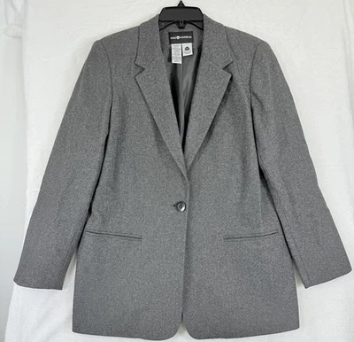 Blazer Sag Harbor 8 Chaqueta Gris Mezcla Lana Un Botón Para Mujer Foto 1 de 4