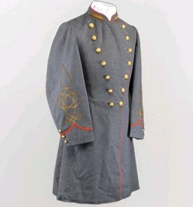Confederate Coat Handmade Colonel's Frock Coat | Civil War Wool Officer Uniform  - Picture 1 of 6