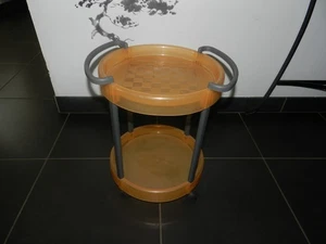 Ancienne desserte année 1970 Italie SIMO plateau damier table de jeux - Imagen 1 de 12