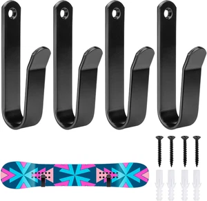 4x Snowboard Wall Mount Clips Horizontal Wall Mount with Screws Indoor Snowboard - Picture 1 of 12