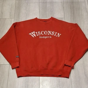 Sudadera De Colección Años 90 Wisconsin Badgers Para Hombre XL Roja JANSPORT   - Imagen 1 de 5