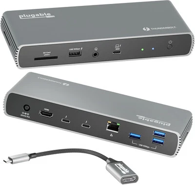 Dock Thunderbolt 4 plugável com carregamento de 100W, cinza espacial  - Imagem 1 de 4