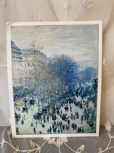 Vintage Claude Monet Boulevard de Capucines Paris 1873-74 unbespielte Postkarte 9 Zoll x 7 Zoll - Bild 1 von 6