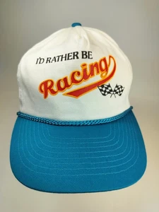 Vintage "I'd Rather Be Racing" Mütze Mohrs Snapback bestickt Trucker Seil Kappe - Bild 1 von 10