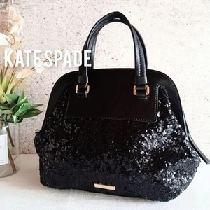 Kate Spade Sequin Beaded Handbag Tote Black - Picture 1 of 9