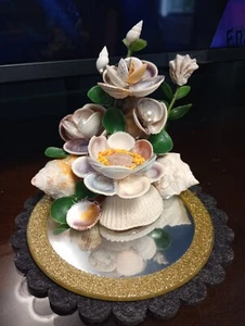 5"/4,5" Handmade seashells Flowers with a real Florida seashell - Picture 1 of 5