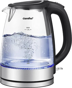 Glas Elektrischer Teekessel & Heißwasserkessel Elektrisch, 1,7L Wasserkocher mit - Bild 1 von 12