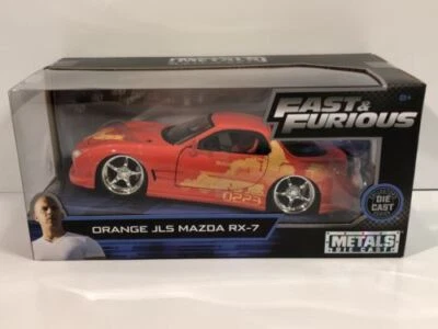 Fast And Furious Arancione JLS 1995 Mazda RX-7 1:24 Jada 30747 - Immagine 1 di 4