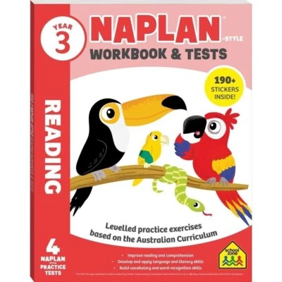 2022 Year 3 Naplan Style Complete Reading Workbook Hinkler Book kids School Zone - Image 1 of 3