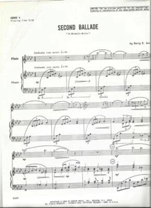 Second Ballade Flute Solo With Piano Accompaniment Sheet Music Harry Gee Grade 4 - Picture 1 of 1