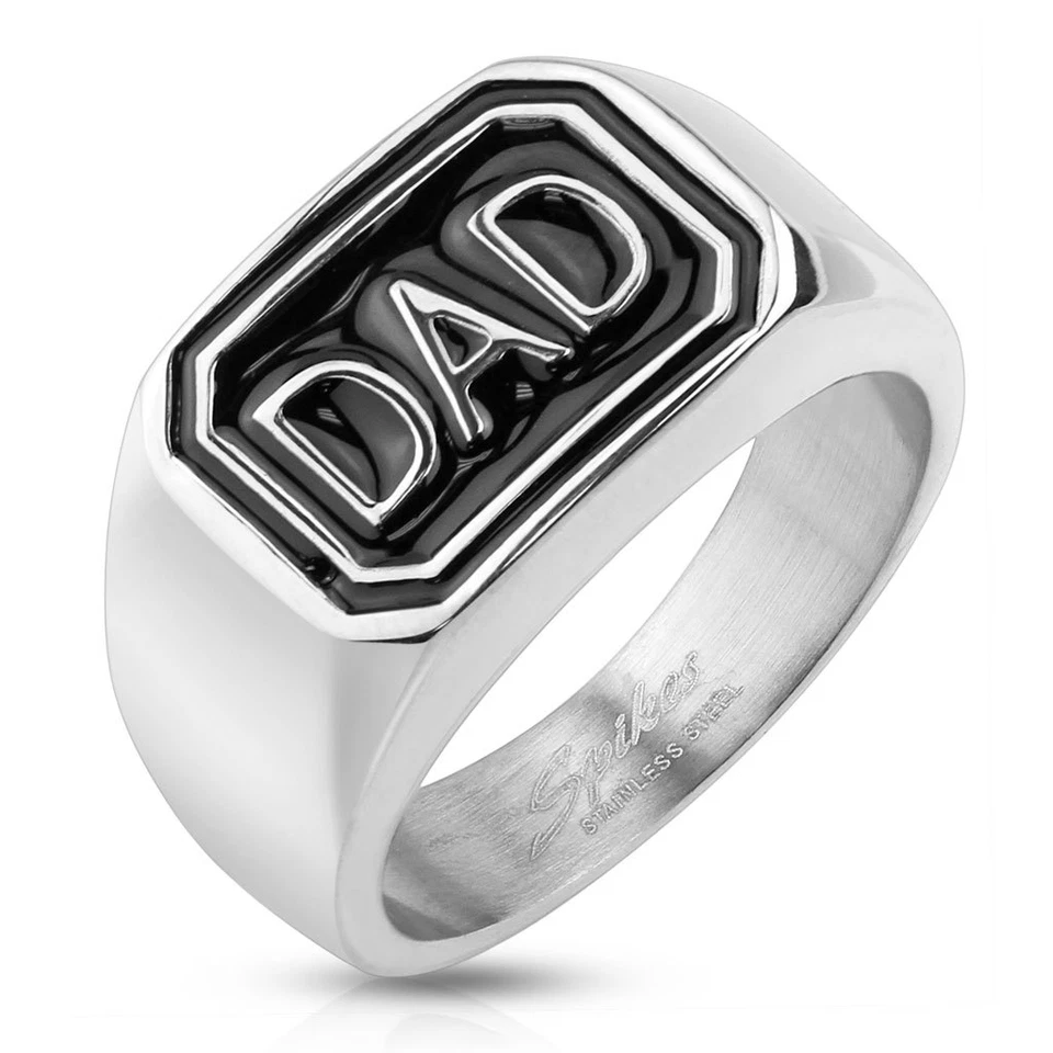 Men's DAD Stainless Steel Cast Signet Ring - Image 1 of 1