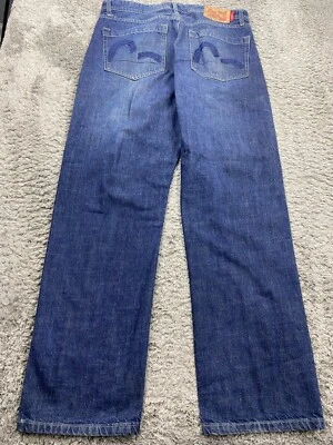 Pantalones de mezclilla EVISU Genes para hombre 36x33 holgados botones mosca rencor patinador hip hop Japón índigo Foto 1 de 4