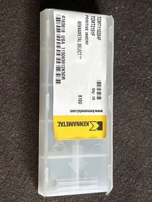 Qty. 10, Kennametal TCMT110204 F, K10U Carbide Turning Insert. TCMT 2151 F, USA