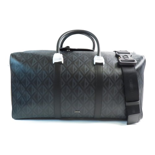 Borsa a tracolla CHRISTIAN DIOR CD Lingot 50 2 vie Boston rivestita in tela nera