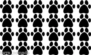 24 PAW PRINT STICKERS Large, Car Wall Stickers Decals Graphics Cat Dog - Picture 1 of 2