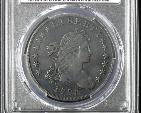 1798 Draped Bust Dollar B-22 BB-104 Pointed 9 4 Lines SCARCE XF Details PCGS Cover
