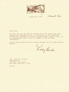 BRIEF SIGNIERT von ehemaliger First Lady LADY BIRD JOHNSON an Freund JEAN DALRYMPLE - Bild 1 von 1