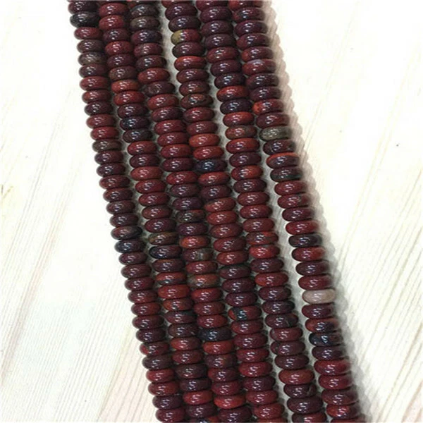 1 Strand 10x6mm Natural Rainbow Jasper Rondelle Abacus Spacer Beads 15.5" HH364 - Image 1 of 1