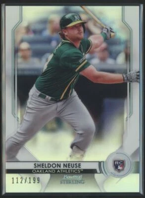 2020 Bowman Sterling Refractor Sheldon Neuse RC 112/199 Oakland Athletics - Image 1 of 2