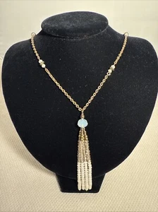 Vintage Long Lariat Necklace with Faceted Beads 40" incl. 4" tassel - Picture 1 of 7