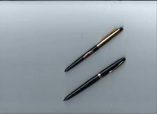 Lot of 2 Vintage Ever Sharp Black & Gold Plated Trim Ball Point Pens-USA-1950's