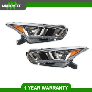 Front Headlight Lamps Pair For Nissan Versa S SV 2020 2021 Halogen LH+RH Chrome - Bild 1 von 13