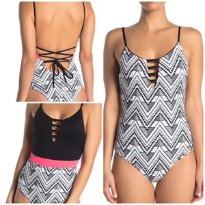 MAAJI COLORBLOCK REVERSIBLE ONE PIECE SWIMSUIT SIZE MEDIUM - Picture 1 of 6