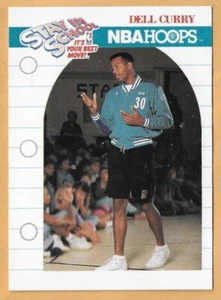 DELL CURRY CHARLOTTE HORNETS -  STAY IN SCHOOL #387 NBA HOOPS 1990-91 - Picture 1 of 2