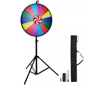 Prize Wheel Tabletop Spinning Wheel Editable 14 Slots Color Spin Wheel Dry Erase - Picture 1 of 9