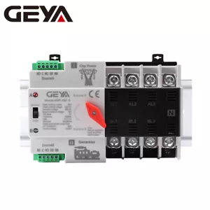 GEYA Dual Power Automatic Transfer Switch 4P 100A 230&120V Grid to AC Generator - Bild 1 von 14