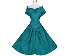 Vintage 80s Teal Prom Party Dress 2X Plus Size Blue Green Full Skirt Hi Lo Skirt