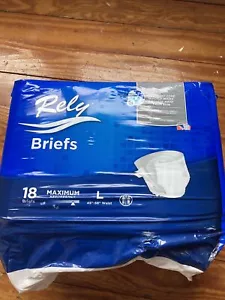Rely Unisex Disposable Briefs Adult Large 18 Count Pack - Picture 1 of 1
