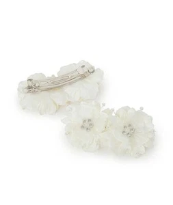Lux Girls Floral Crystal and Pearls Hair Slides - Clips for Special Occasions - Picture 1 of 4