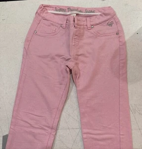 Justice Premium Jeans Pink Shimmer Knit Leggings Girls Jeans Size 14R - Picture 1 of 8