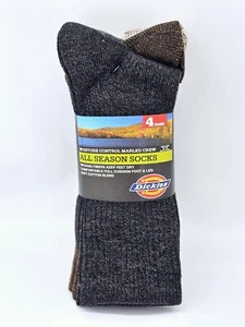 Dickies All Season Moisture Control Men's Marled Crew Socks 4 Pair Assorted 6-12 - Picture 1 of 15