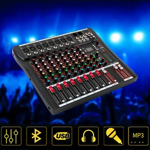 Bluetooth 8 Channel Audio Mixer Mixing Console Microphone Sound Mixer - Picture 1 of 9