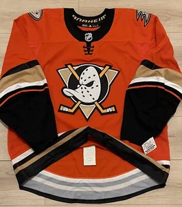 NEW Adidas MiC Authentic Anaheim Ducks Orange Team Issue Jersey Size 60 - Picture 1 of 8