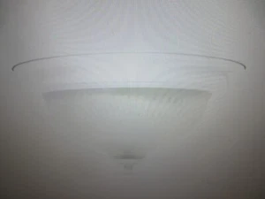 Hampton Bay 11 in. 2-Light White Flush Mount with Frosted Swirl Glass Shade - Picture 1 of 4
