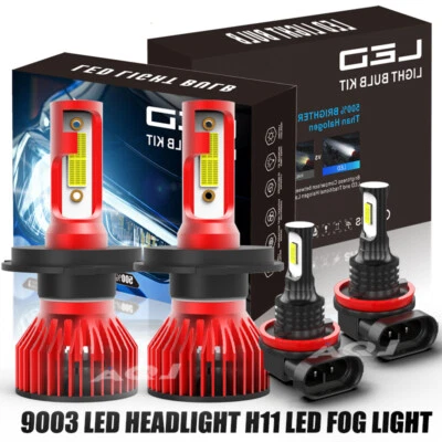 For Nissan Versa 2007-2019 LED Headlight Hi/Lo + Fog Light Bulbs Combo Kit 6500K - Изображение 1 из 4