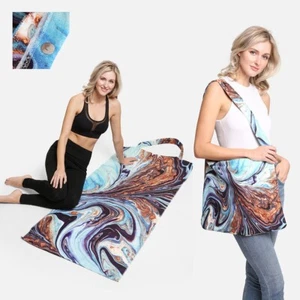 ComfyLuxe Oil Slick Pattern 2-IN-1 Beach Towel & Tote Bag - Picture 1 of 10