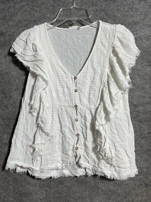 Blusa sin mangas para mujer Altar'd State dobladillo crudo boho cottagecore pequeña blanca Foto 1 de 4