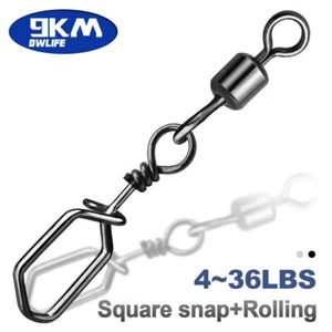 25~100Pc Fishing Swivel Snap Rolling Swivel with Safety Snap Interlock Connector - Picture 1 of 30
