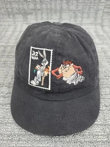 Bugs Bunny Stamp Taz Looney Tunes Hat Cap Black Adjustable Snapback - Picture 1 of 16
