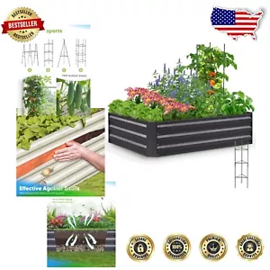 Durable Galvanized Raised Garden Bed 4x3x1 Ft with Tomato Cage for Vegetables - Picture 1 of 10