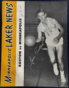 1953 - 54 MINNEAPOLIS LAKERS VS BOSTON CELTICS PROGRAM SIGNED BY GEORGE MIKAN + - Picture 1 of 5